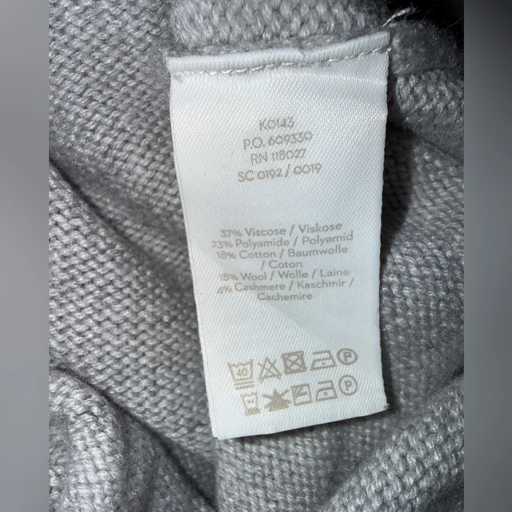 Boden Angelica Gray Cashmere Blend Knit Crewneck Tie Sleeves Sweater Size Small - Picture 7 of 7